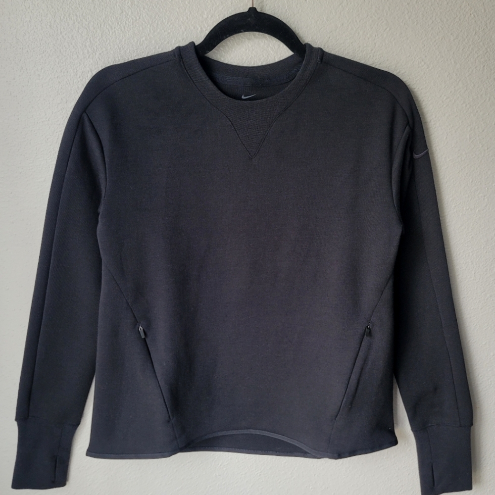 Nike Dri-FIT Crew Lightweight Sweatshirt, Size XSmall, Color Black